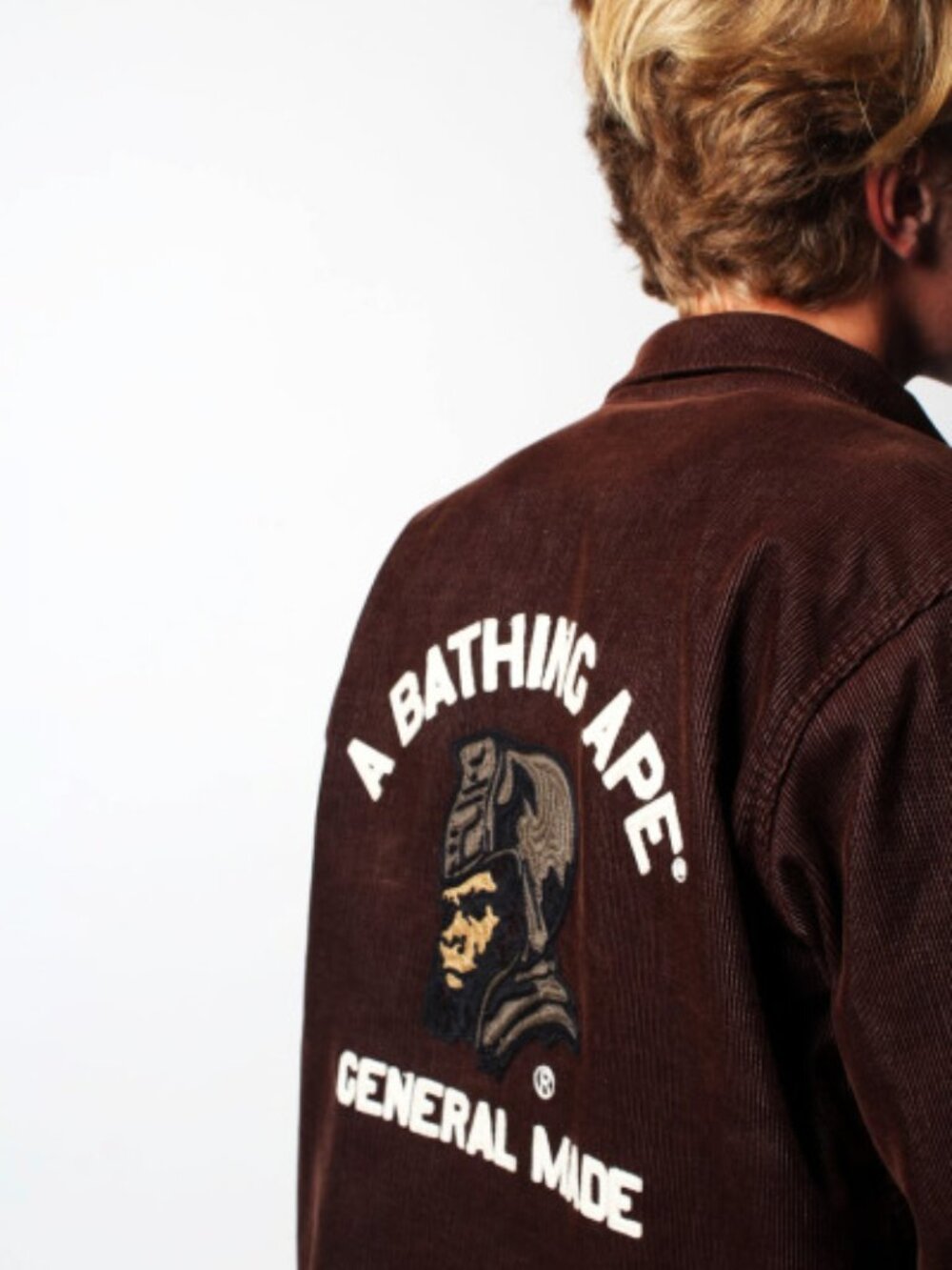 Vintage 90's Bape Football Varsity Corduroy School Jacket by A Bathing Ape Japan - Picture 13 of 13